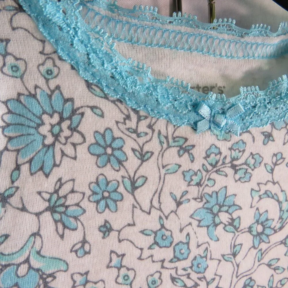 Baby Blue Floral Bodysuit 100% cotton 6mts Carters